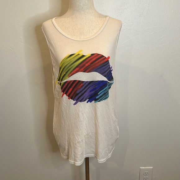 LAUREN MOSHI ASHLIN TANK GRAPHIC ON FRONT AND BACK LARGE - Picture 2 of 8